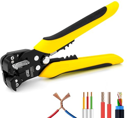 DOWELL Automatic Wire Stripper 10-24 AWG, 3-in-1 Multifunctional Tool for Stripping, Cutting & Crimping, Heavy-Duty Durable Electrical Tool for Professionals & DIY
