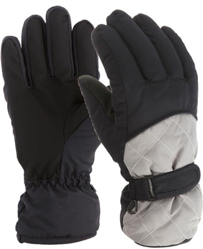 Gants d'hiver 2026 coupe-vent chauds pour garçons - Gants de ski pour enfants pour le patinage en plein air, gants pour filles, moufles de planche à neige pour enfants (Gris, 11-16 ans)