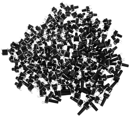 DEARMAMY 200 Pcs Micro Tactile Push Button Switch Kit Compact Touch Electronic Components for Breadboard and Circuit Board Instant Response and Effortless Activation for DIY Electronics and