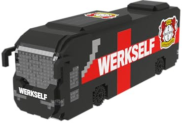 FOCO Offizielles Lizenzprodukt BRXLZ-Steine 3D-Fußball-Reisebus Bau-Set (Bayer 04 Leverkusen FC)