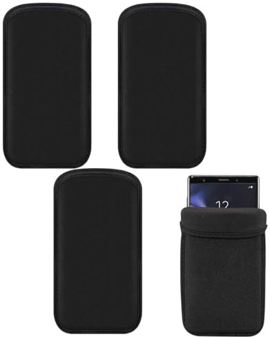3 Stück Handy Tasche Universal, Handytasche Leichte Weiche Handysocke aus Neopren, Stoßfeste Handy Socke, Praktische Smartphone Tasche für Outdoor Sport und Freizeit, Kompatibel mit iPhone 13 14 15 16
