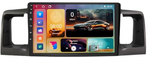 9 Pulgadas Doble DIN Android 15 Radio de Coche para Toyota Corolla BYD F3 2000-2004 con CarPlay Cámara de Respaldo Controles del Volante GPS Navi Enlace al Espejo(A1 1G+32G)
