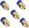 SIENOC PC4-M6 Pneumatische Luft gerade Schnellverschraubung 4mm Gewinde M6 (5 Stück)