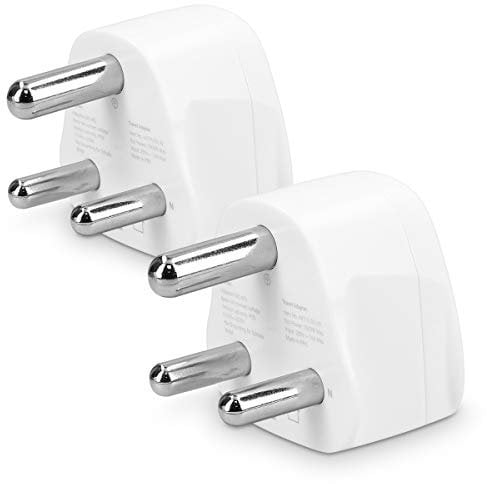 kwmobile 2x Adaptateur Afrique du Sud - Type M - Adaptateur compact - Compatible prise Népal Inde Mozambique Botswana - Design blanc