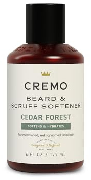Cremo Cedar Forest Beard & Scruff Softener, Softens and Conditions Coarse Facial Hair of all Lengths in Just 30 Seconds, 6 Fluid Ounce