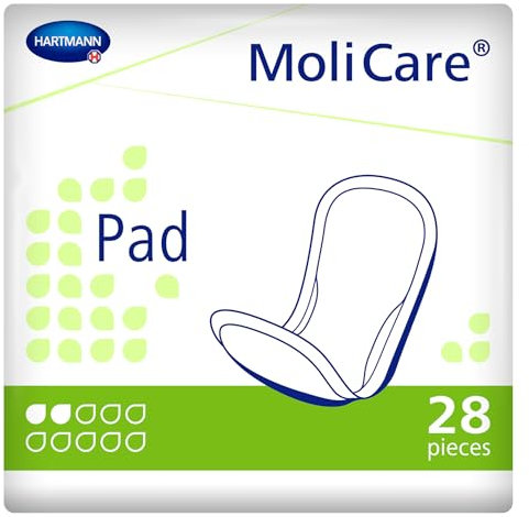 MoliCare Pad 2 Tropfen: Anatomische Einlagen für leichte bis mittlerer Blasenschwäche, 1x28 Stück