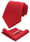JEMYGINS Herren Hochzeit Krawatten und Einstecktuch krawattenklammer Set einfarbig in verschiedenen Farben, Rot, M