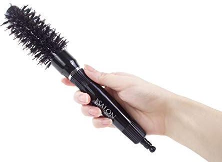 Professional Boar Bristle Round Blow Dry Hairbrush - Boar Bristle & Nylon Pins For Short Hair - 25mm Diameter.