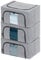 LIVIVO Set of 3 Storage Bags Boxes Organiser Double Opening Zips Clear Windows – Great for Storing Duvets Blankets, Bedding, Clothes Towels, Sweaters Toys - Under Bed Closet Wardrobe Box