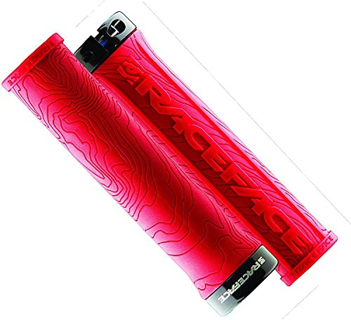RaceFace Handlebar Grip, Red, Thermoplastic Polyurethane or Silicone, for Bicycle, Half Nelson Lock-on