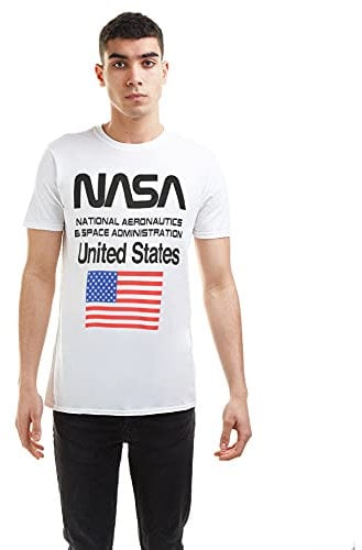 Nasa Men's Administration T Shirt, White (White White), S UK