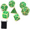 DollaTek 7PCS Polyedrisches Metallwürfelset mit schwarzer Aufbewahrungstasche für Rollenspiele Dungeons and Dragons D & D-Mathematikunterricht (Glänzendes tiefes Grün)