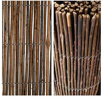 Z&Q BROS LTD New Large Dark brown Garden Natural Willow Fence Mat Roll Outdoor Fencing Ideal for Screening Walls & Balcony Privacy Dividers Panels (1m x 3m) 3ft x 10ft