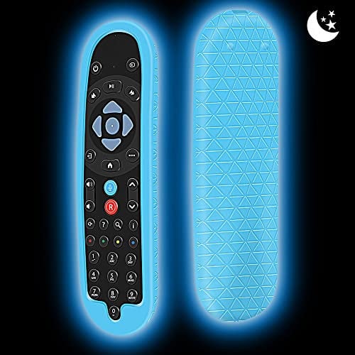Silikon Hülle Schutzhülle für Sky Q Fernbedienung EC202 / EC201 Fernbedienungen Smart TV Remote Control Cover Case Anti-Rutsch Stoßfest für Sky Q 2020 Newest Bluetooth Voice Fernbedienung (Glow Blue)
