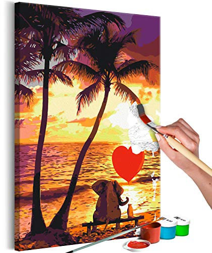murando - Peinture par Numéros Adulte DIY 40x60 cm - Avec Cadre, Peintures Acryliques et Pinceaux - Tableau à Faire Soi-Même Loisir Créatif - Elephant Animal Mer Plage Paysage n-A-1314-d-a