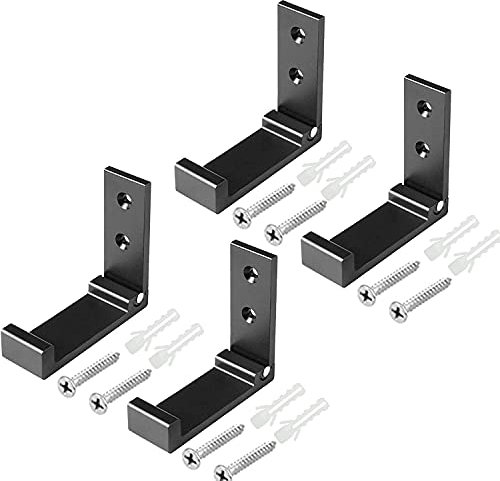 4 Pezzi Gancio a Muro Pieghevole 90 ° Appendiabiti Pieghevole Ganci a Muro Gancio da Parete in Alluminio Con Viti per Armadio Bagno Cucina Capacità di Carico 15 kg (Nero)