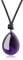 COAI Collana da Uomo e da Donna con Pendente Goccia in Ametista, Collana di Ametista Unisex con Cordino in Pelle Regolabile