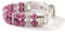 Halsband für Hunde,Hundehalsband mit Perle,Hunde-Katzen-Mode-PU-Leder-Perlenhalsband mit Bling-Strass-Diamant,Verstellbares Chihuahua-Hundehalsband für Hunde,Katzen,Violett (M,1.5x33cm)