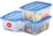 Iris Ohyama Storage Boxes with Lids, 15L, Set of 3, Blue, Secure Buckles, Stackable, Pull-Handles, For Bedroom, Closet, Office, Organisation, BPA Free Plastic, Clothes Tote, NTB-15