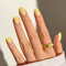 RUNRAYAY Ongles courts en acrylique jaune mat, faux ongles autocollants, ongles en acrylique réutilisables pour femmes et filles 24Pcs