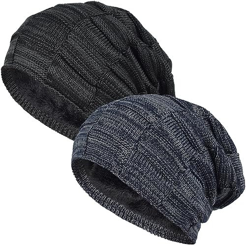 EINSKEY Wintermütze Herren Damen Dicke Slouch Beanie Mütze mit Fleece Gefütterte für Fahrrad, Skifahren, Snowboarden, Wandern, Haarausfall