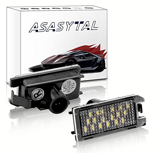 Asasytal LED-Kennzeichenbeleuchtung, Reines weißes SMD voll Nummernschildbeleuchtung hinten 12V Kompatibel mit Fiat 500C Dod-ge VIP-ER Ma-se-rati LEVANTE, 2 Stücke