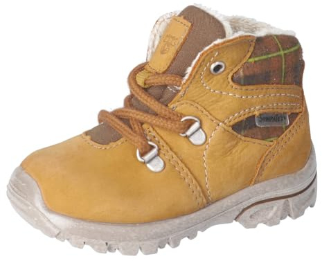 RICOSTA Jungen Stiefel DESSE, Baby und Kleinkinder Lauflernschuhe, Weite: Weit, lose Einlage, Sympatex, schnürer, Halbschuhe, senf/Schoko (760), 21 EU