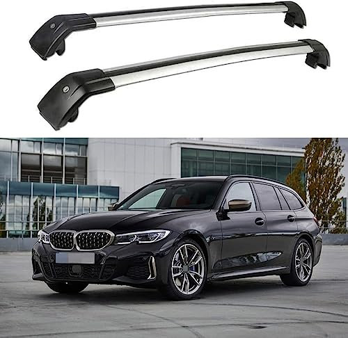2 Stück Auto Dachträger Querträger für BMW 3 Series Estate G21 2019 2020 2021 2022 2023, Dachgepäckträger Gepäckträger Dachreling Relingträger Dachteile