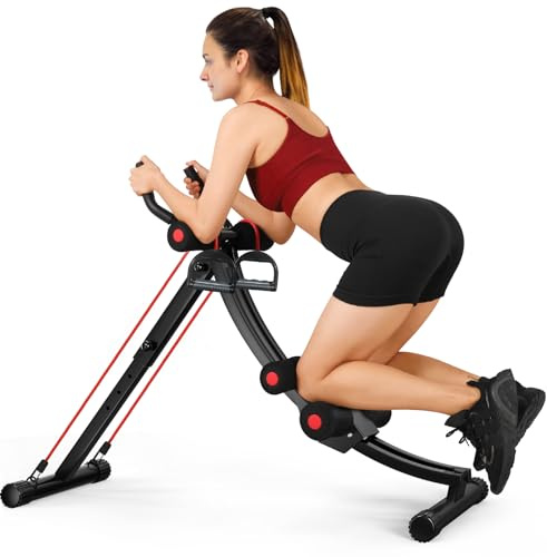 PINJAT Ab Machine for Home Gym, Adjustable Foldable Core Trainer