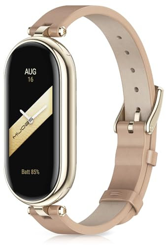 Xisair Armband für Xiaomi Smart Band 8/9 / 10 Lederarmband, Leichtes, Weiches und Bequemes Lederarmbänder Zubehör für Miband 10 & 9 & 8 Armbänder für Frauen Ersatzband