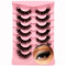 7 paires de Faux cils 3D Oeil de Chat, Volume moelleux Curly Cat-Eye Cils artificiels Look Naturel, Réutilisables Faux cils de maquillage faits main(Z19)