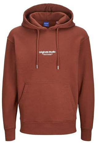 JACK & JONES Men's Jorvesterbro Sweat Hood Noos Hoodie, Brandy Brown, S