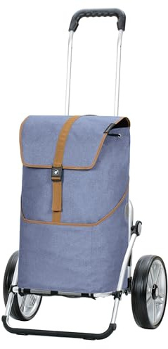 ANDERSEN Einkaufstrolley - Royal Shopper Auke Flieder | mit Kugellagerrädern, große Räder, 25 cm, aus Alu, bis 50 kg - Tasche mit Rucksackfunktion, Innenfach, Seitenfach, 46 L