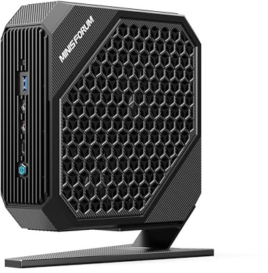 MINIS FORUM Neptune HX100G Mini-PC AMD Ryzen 7 7840HS 64 GB DDR5 1 TB SSD AMD Radeon RX 6600M Mini-Gaming-PC, 2X HDMI, 2X USB4-Anschlüsse, 2X PCIe/Sata SSD-Steckplatz, 5X USB3.2, Wi-Fi 6E/BT5 .2