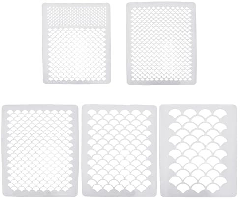 5 Stück Fischschuppen-Schablonen, Fischschuppen-Make-up-Schablonen, DIY-Meerjungfrau-Make-up-Schablonen, Wiederverwendbare Fischschuppen-Schablonen Zum Basteln, Schminken, Backen, Malen