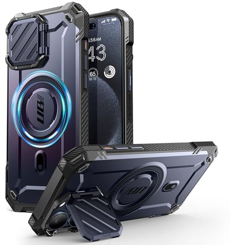 SupCase iPhone 13/14 [MagXT] Compatible With MagSafe Full Body Protection Case With Glasses, Stand Kickstand, Rugged Design (Mountain) for 6.1 Inch Models