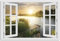 timalo Wandbild Outdoor wetterfeste Bilder für draußen | Gartenbilder Innen & Außen | Landschaftsbilder Acryl Glas Fensterblick Effekt | 120x60cm Sommer See Steg Natur