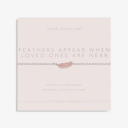 Joma Jewellery Armband „Federn erscheinen, wenn geliebte Menschen in der Nähe sind“ aus Sterlingsilber