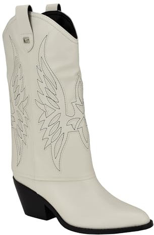 Guess Stivali da donna Raegan Western, Bianco 141, 40 EU