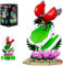 Mould King 10105 Blumen Insekten Klemmbausteine Marienkäfer Insekt Bausteine Spieluhr Reptilienlandschaft mit LED und Acryl Vitrine Insekten Sammlung(455 Teile)