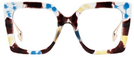 PEYEOISD Stilvolle Übergroße Lesebrille 3,5 für Damen, Designer Große Anti Licht Blau Computer Leser, Gross Blendfreie Lesegerät brille zur Vermeidung von Augenermüdung