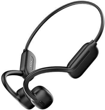 Zephylix Auriculares de conducción ósea, inalámbricos, Bluetooth, con memoria de 32 GB, auriculares abiertos para deportes, correr, gimnasio, senderismo, ciclismo, color negro