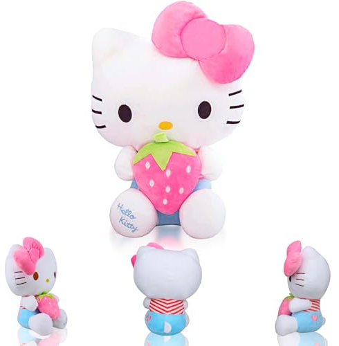 Hello-Kitty Kuscheltier, Plüschtier Katze, 30 cm Großes Hello-Kitty Plüschtier – Weich und Knuddelig, Kinder