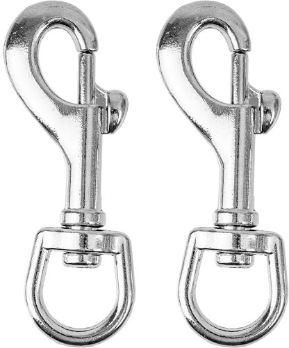 Karabiner für Drehgelenk, 2 Stück, in Silbern, Größe 3, für Hundehalsband, Hundeleine, Karabinerhaken mit abgerundetem Wirbel, Schnalle Schlüsselbund Gurtband, Schlüsselanhänger Drehkopf Paracord