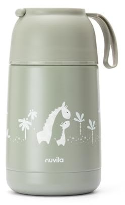 Nuvita 4475 | Thermos Alimenti Caldi e Freddi | Contenitore Termico Pappa Neonati Cibo | Portavivande Bambini | 620ml | Sage Green