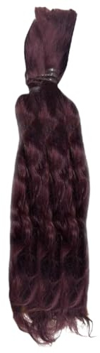 PH PandaHall Perücke Mohair Haar Tressen Langes lockiges Haar Falsches Haar Figurine Perücken Faux Haarverlängerungen für DIY Making Ersatz Handwerk Materialien liefert 23cm lang, rot brown