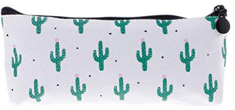 Canvas Cactus Pencil Case Bag Stationery School Supplies Cosmetic Makeup Pouch Professional and Fashion