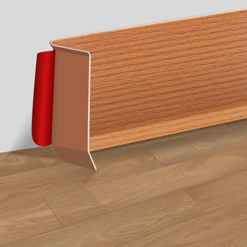 Vinyl Self-Adhesive Skirting Board, 5M Peel and Stick Baseboard Trim, Flexible Skirting Board 10cm Wide Wall Baseboard Molding Trim For Floor Wall Base and More Yellow Oak