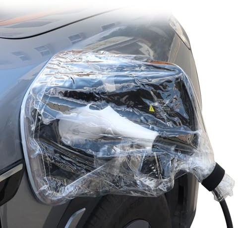Ladeanschlussabdeckung für Elektroauto,Typ 2 Ladestecker Schutz Magnetische Regenabdeckung für Ladeanschluss, wasserdichte Schutzhülle gegen Schnee & Staub (Transparent, 45cm)