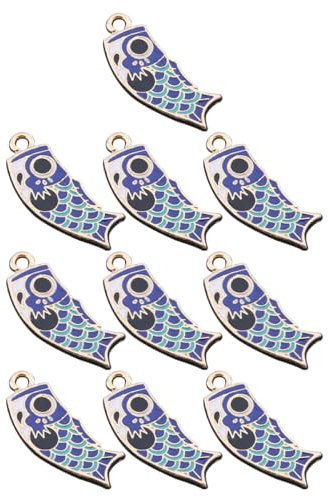 DOITOOL 10stücke Karpfen-anhänger Aus Legiertem Langlebiger Schmuckcharme Für Diy Schlüsselanhänger Taschen Armbänder Mit Blauem Emaille-design Leicht Und Vielseitig Einsetzbar